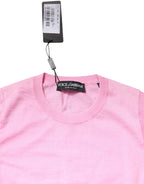 Dolce & Gabbana Pink Cashmere Round Neck Sleeveless Tank Top