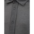 Canali Gray Cotton Pattern Shirt
