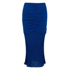 Tom Ford Blue Viscose Midi Skirt