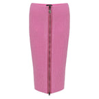 Tom Ford Pink Wool Midi Skirt
