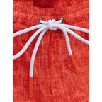 Isaia Red Polyester Swim Short