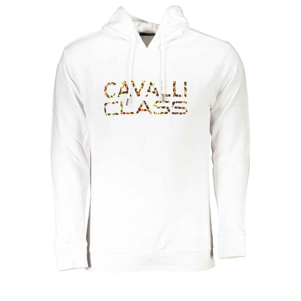 Cavalli Class White Cotton Men Sweater