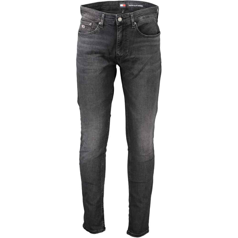 Tommy Hilfiger Black Cotton Slim Men Jeans