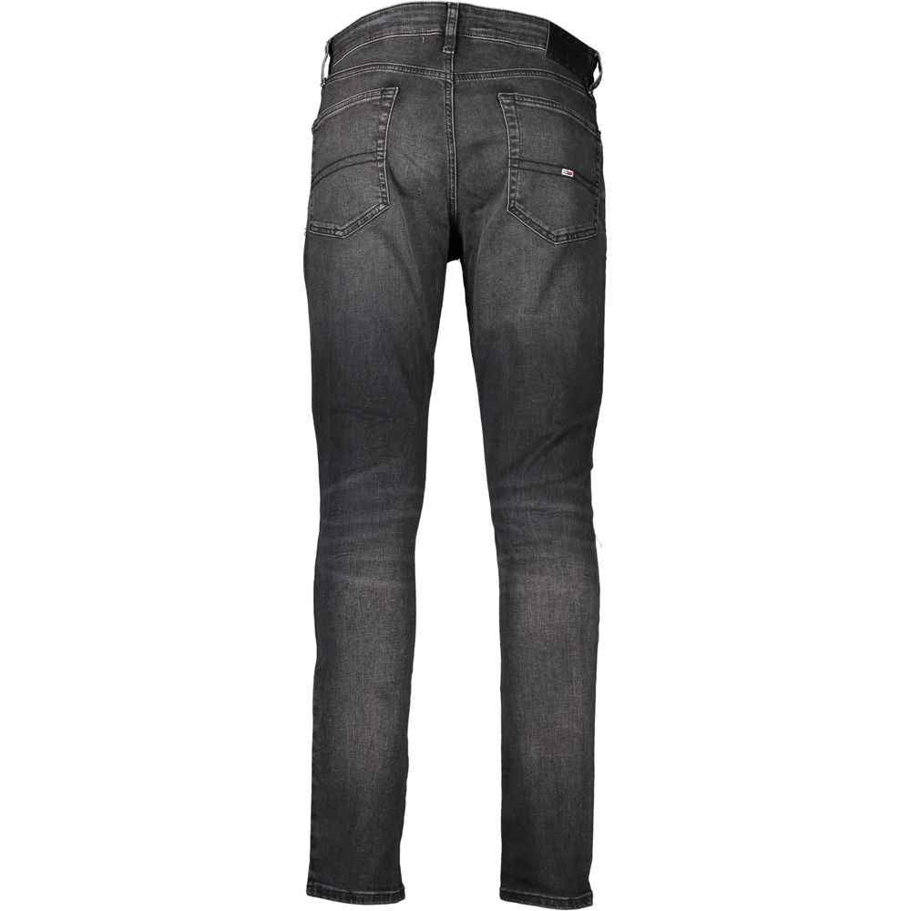 Tommy Hilfiger Black Cotton Slim Men Jeans