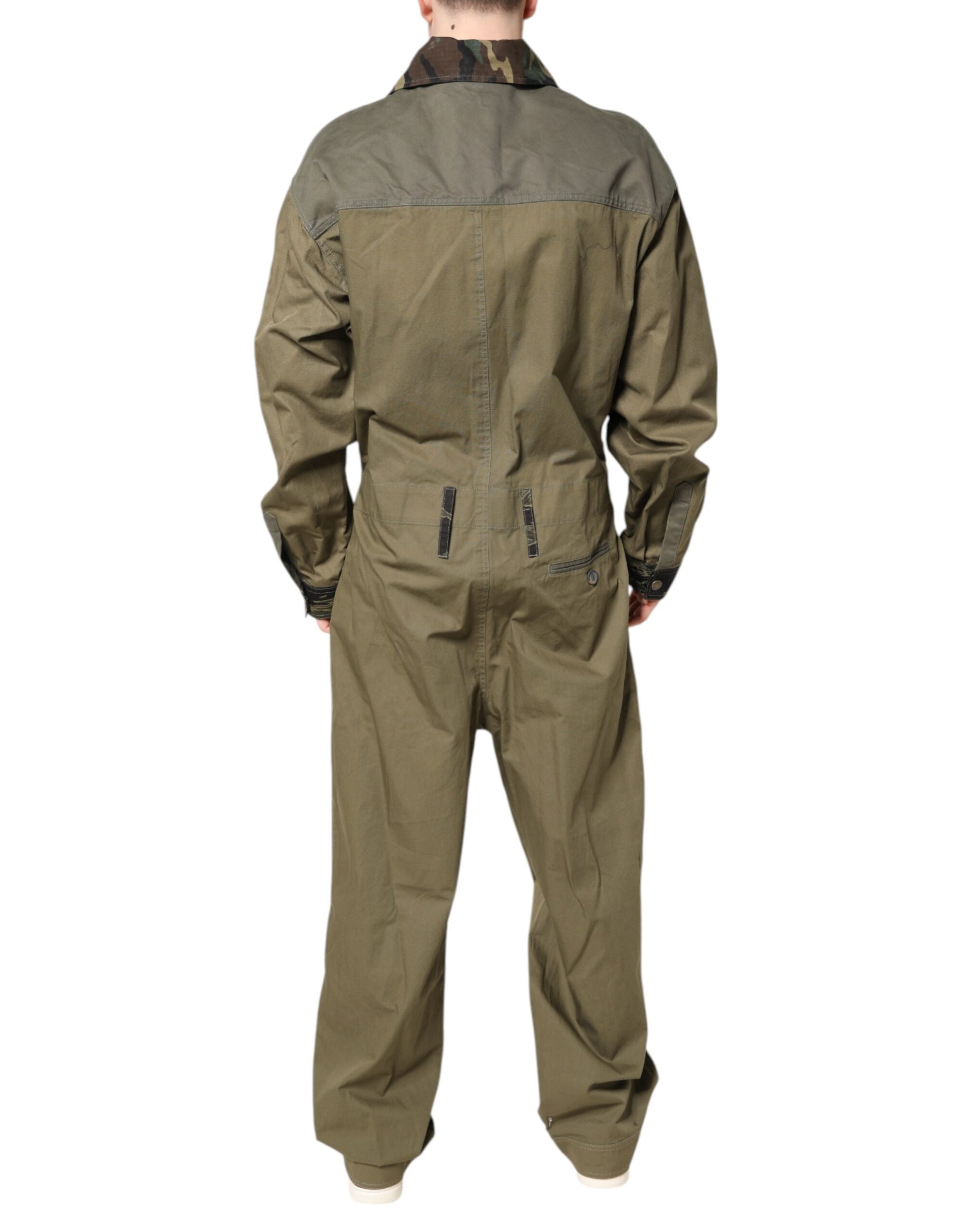 Dolce & Gabbana Brown Cotton Stretch Shirt Pants Casual Set