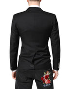 Dolce & Gabbana Black MARTINI Double Breasted Coat Blazer