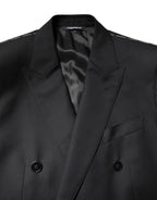 Dolce & Gabbana Black MARTINI Double Breasted Coat Blazer