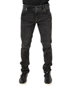 Dolce & Gabbana Gray Washed Cotton Skinny Denim Jeans