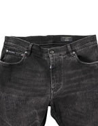 Dolce & Gabbana Gray Washed Cotton Skinny Denim Jeans