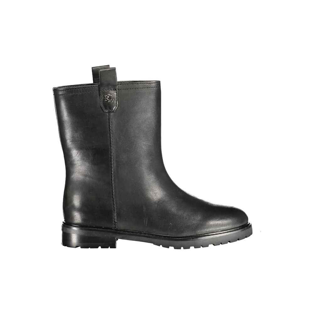 Ralph Lauren Black Leather Women Boot