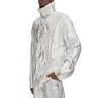 Balmain Brown Wool Men Turtleneck Sweater