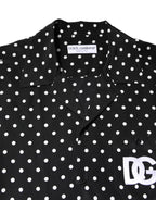 Dolce & Gabbana Black Polka Dot Short Sleeves Casual Shirt