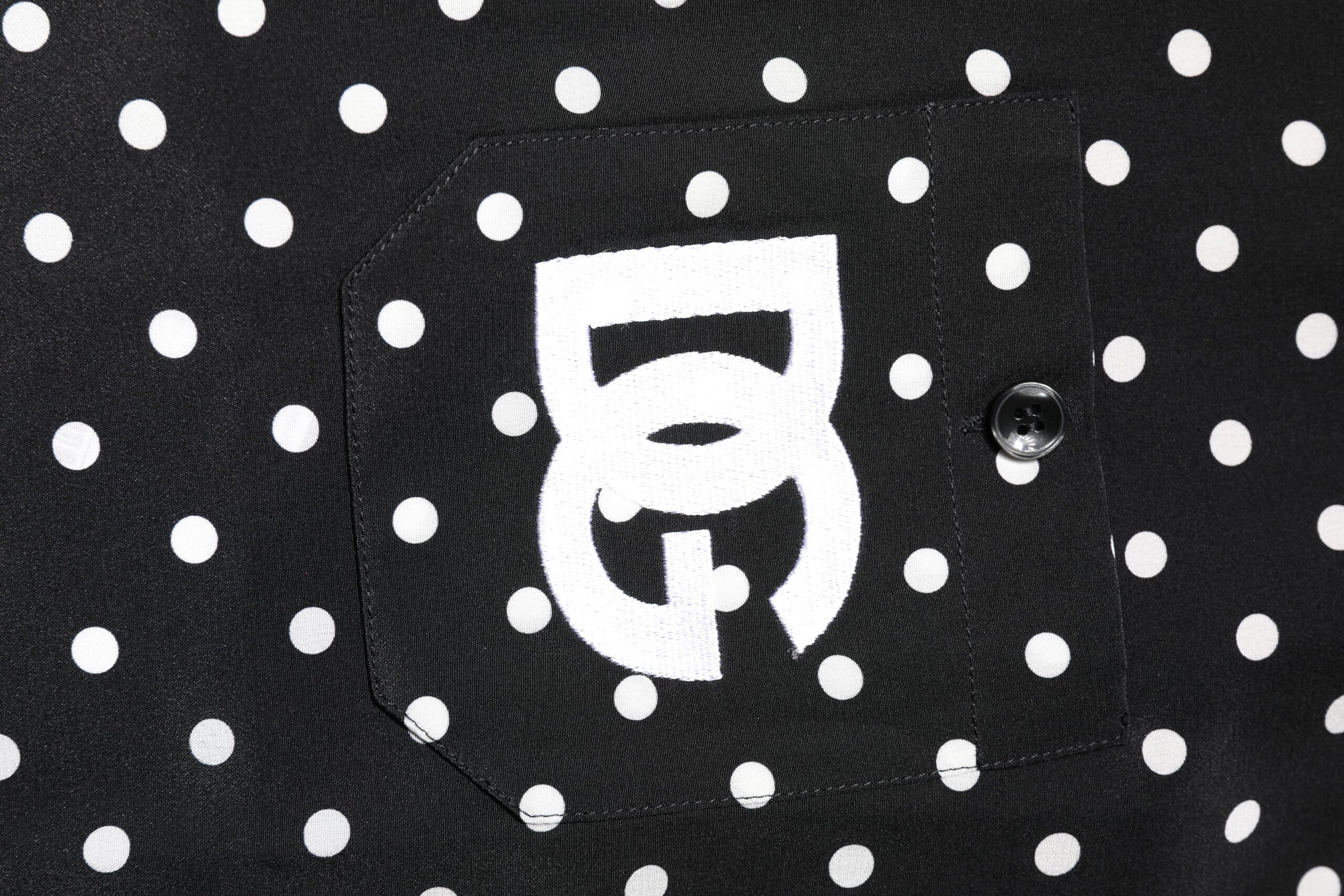 Dolce & Gabbana Black Polka Dot Short Sleeves Casual Shirt