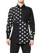 Dolce & Gabbana Black DG Logo Cotton MARTINI Dress Shirt