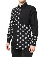 Dolce & Gabbana Black DG Logo Cotton MARTINI Dress Shirt