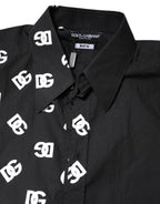 Dolce & Gabbana Black DG Logo Cotton MARTINI Dress Shirt