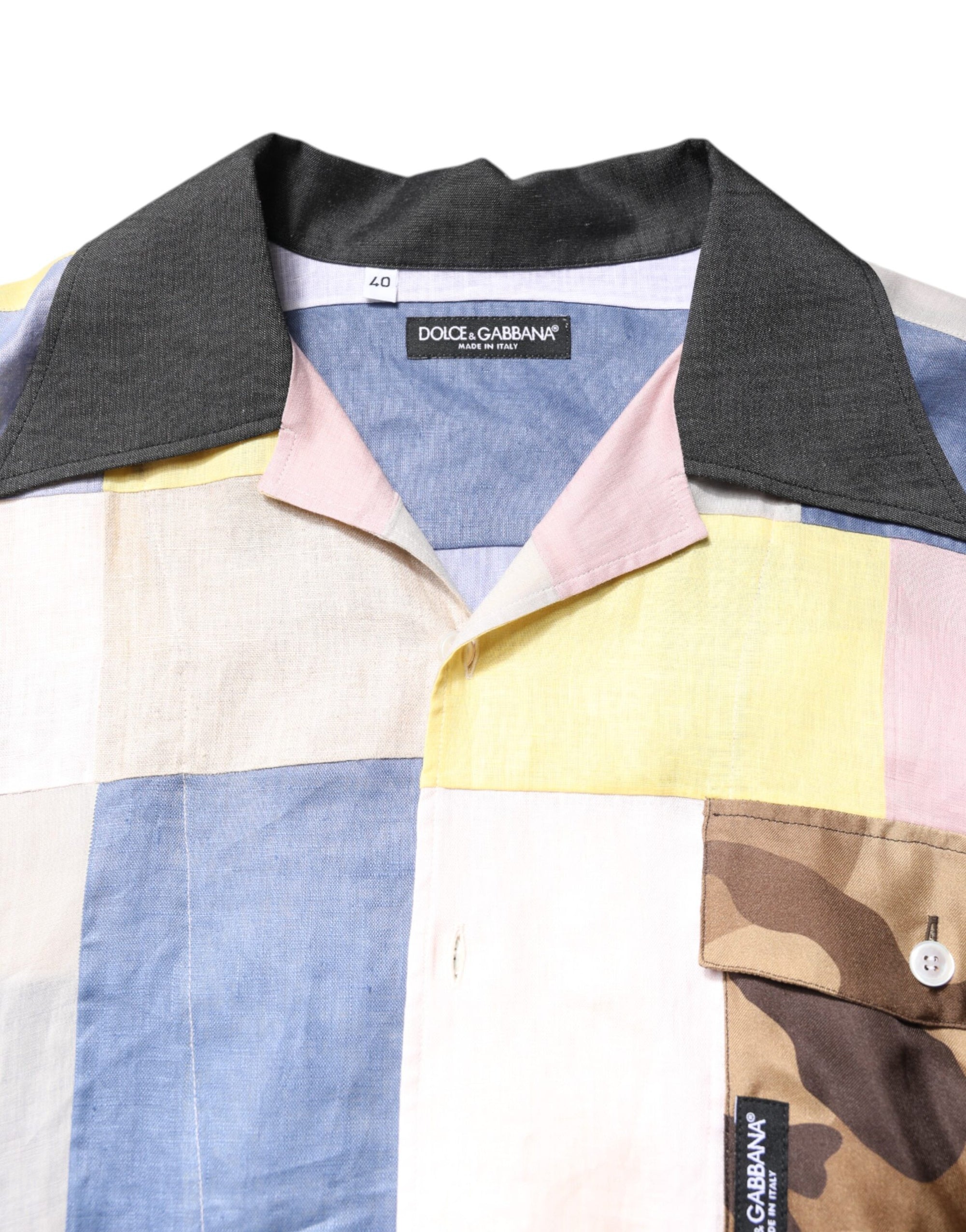 Dolce & Gabbana Multicolor Patchwork Short Sleeve Shirt