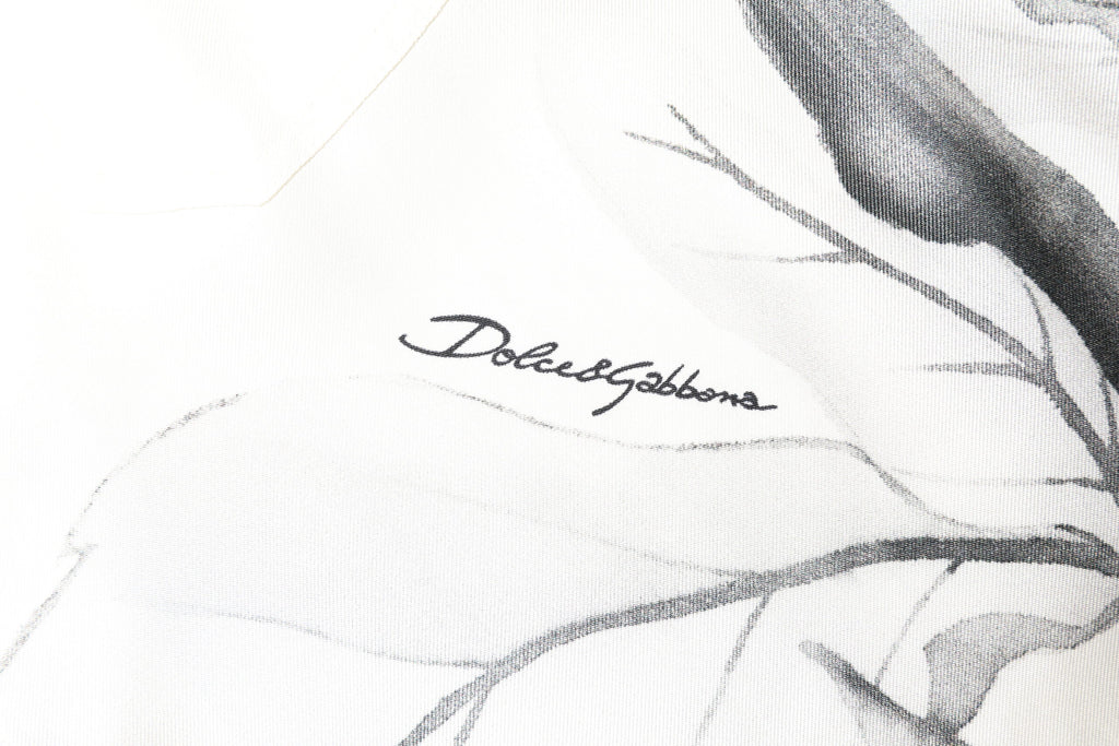 Dolce & Gabbana Ivory Silk Long Sleeves Men Casual Shirt