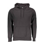 Calvin Klein Black Cotton Men Sweater with Central Pocket and Hood