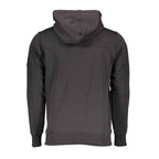 Calvin Klein Black Cotton Men Sweater with Central Pocket and Hood