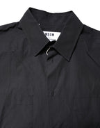 MSGM Black Printed Short Sleeves Collared Men Casual Shirt