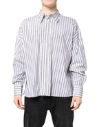 Dolce & Gabbana White Black Stripe Button Down Casual Shirt