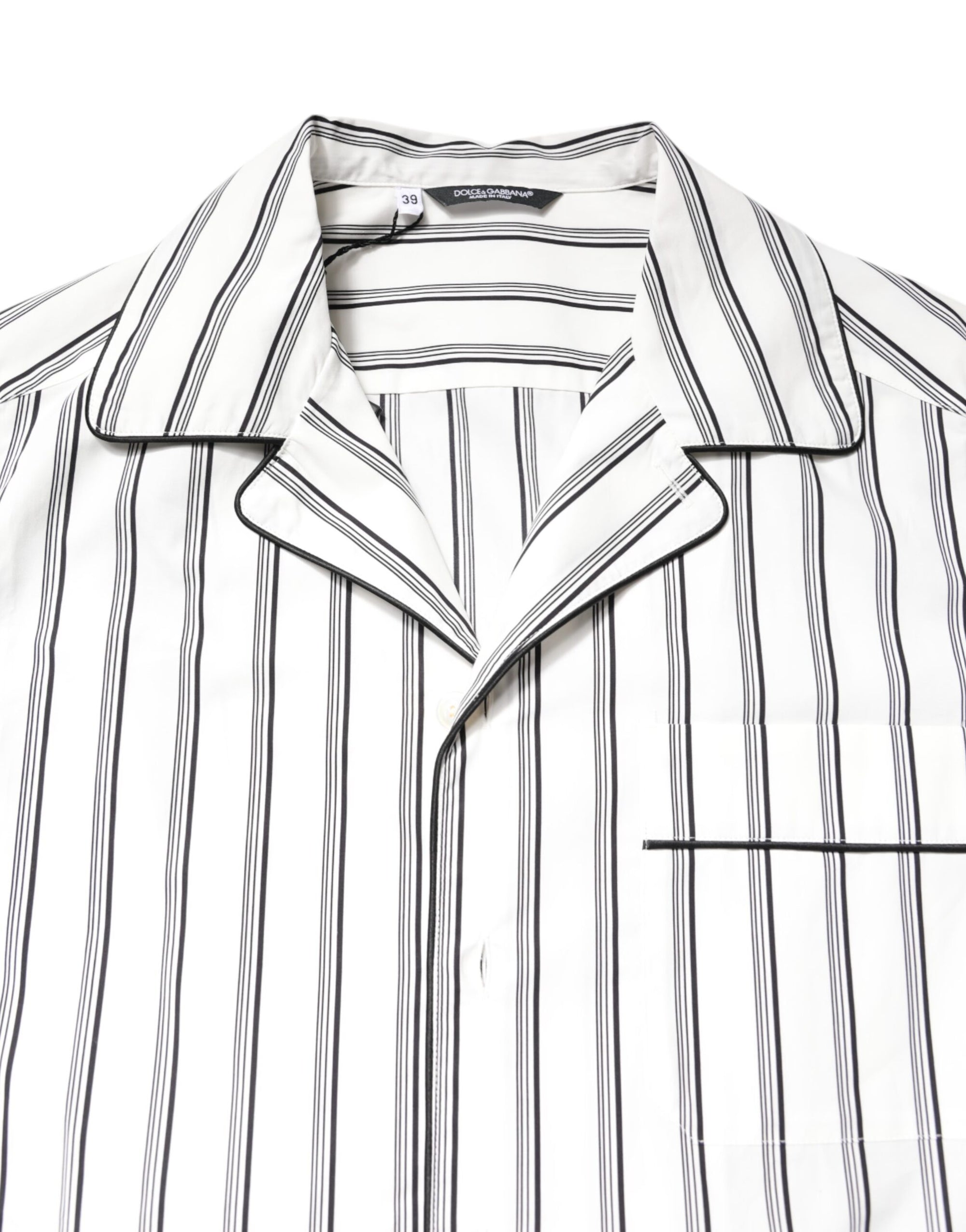 Dolce & Gabbana White Stripes Lounge Pajama Sleepwear Shirt