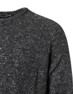 Dolce & Gabbana Gray Wool Knitted Round Neck Pullover Sweater