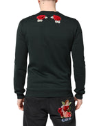 Dolce & Gabbana Black Sequined Embellished Pullover Sweater