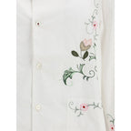 Baziszt White Cotton Pattern Shirt