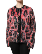 Dolce & Gabbana Red Mohair Wool Button Down Cardigan Sweater