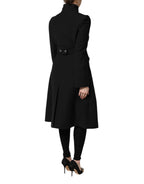 Dolce & Gabbana Black Wool Single Breasted Trench Coat Jacket