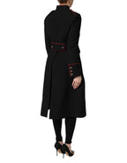 Dolce & Gabbana Black Wool Single Breasted Trench Coat Jacket