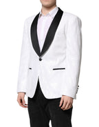 Dolce & Gabbana White Nylon Single Breasted Coat Blazer