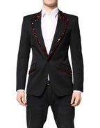 Dolce & Gabbana Black SICILIA CrystalEmbellished Coat Blazer