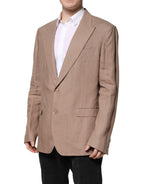 Dolce & Gabbana Beige TAORMINA Single Breasted Coat Blazer