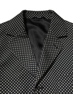 Dolce & Gabbana Black White Patterned Men Suit Coat Blazer