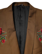 Dolce & Gabbana Brown MARTINI Single Breasted Coat Blazer
