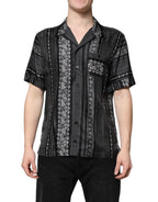 Dolce & Gabbana Black Silk Floral Print Short Sleeves Shirt
