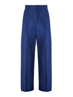 Gucci Blue Classic Cotton Pants