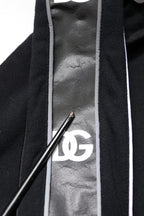 Dolce & Gabbana Black Cotton Logo Hooded Sweatshirt Sweater