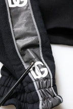 Dolce & Gabbana Black Cotton Logo Hooded Sweatshirt Sweater