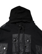 Dolce & Gabbana Black Cotton Hooded Sweatshirt Sweater