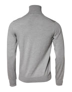 Dolce & Gabbana Gray Wool Knitted Men Pullover Sweater