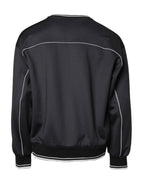 Dolce & Gabbana Black Logo Polyester Crew Neck Men Pullover Sweater