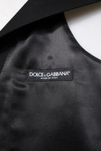 Dolce & Gabbana Black Wool Waistcoat Dress Formal Vest