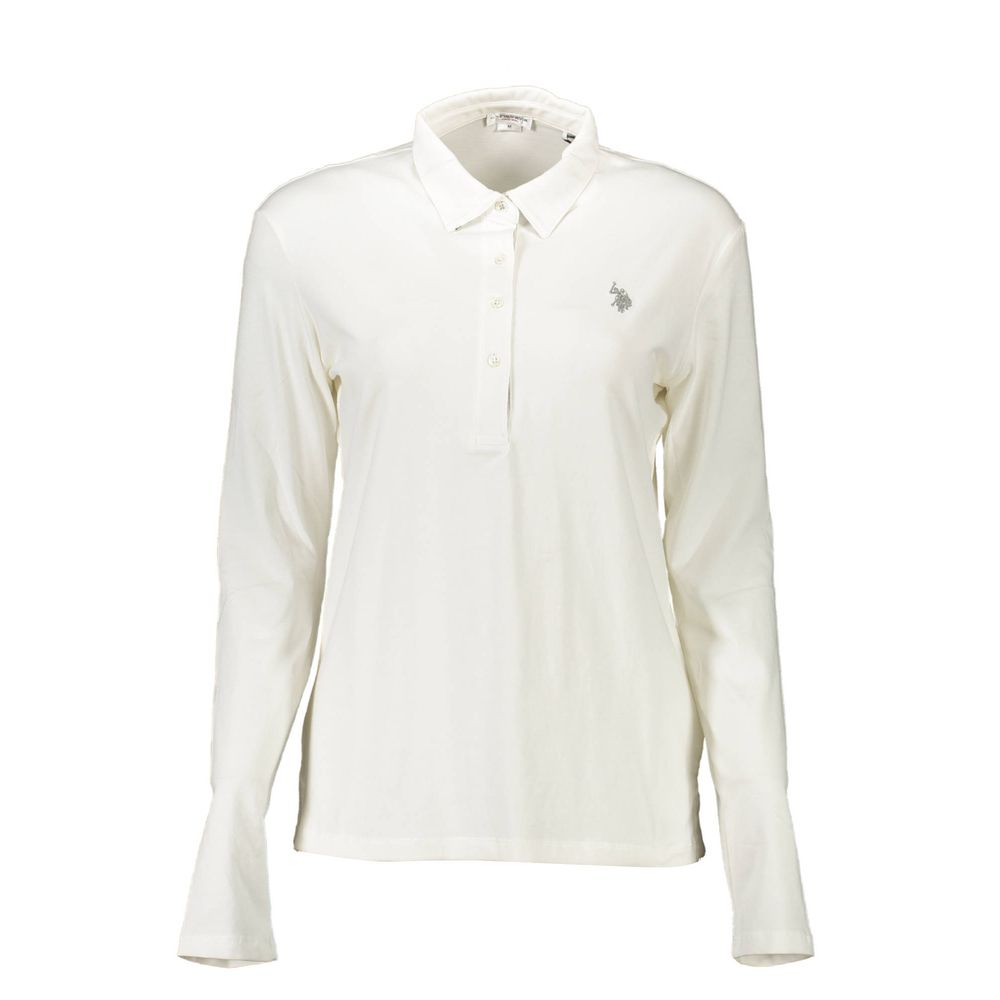 U.S. POLO ASSN. White Cotton Women Polo Shirt