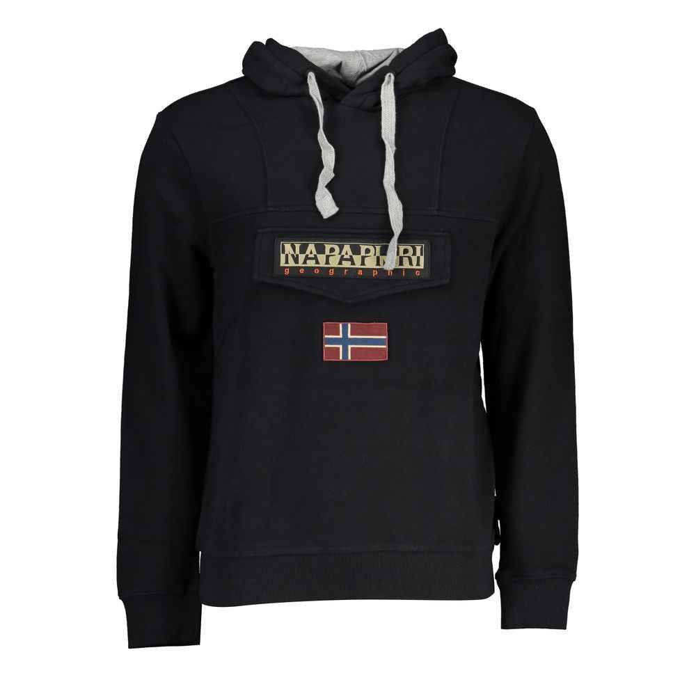 Napapijri Black Cotton Men's Hooded Sweater