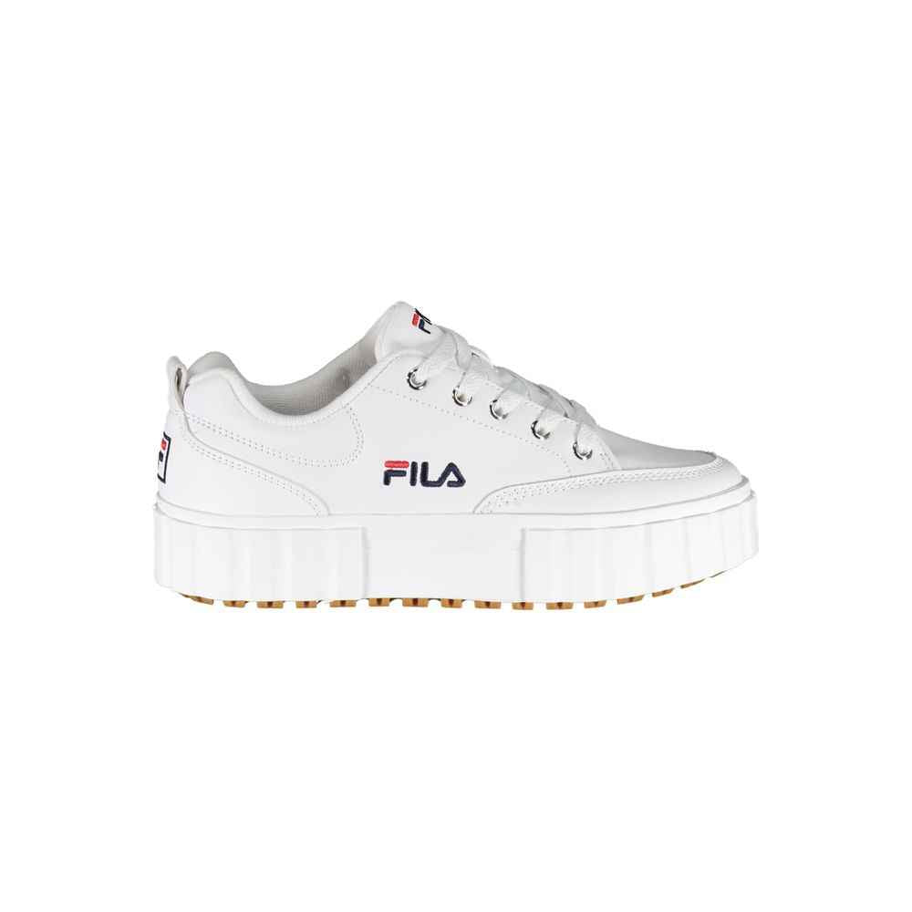 Fila Chic White Wedge Sneakers with Embroidered Detail