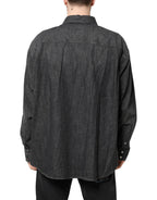 Dolce & Gabbana Gray Long Sleeves Button Down Denim Shirt